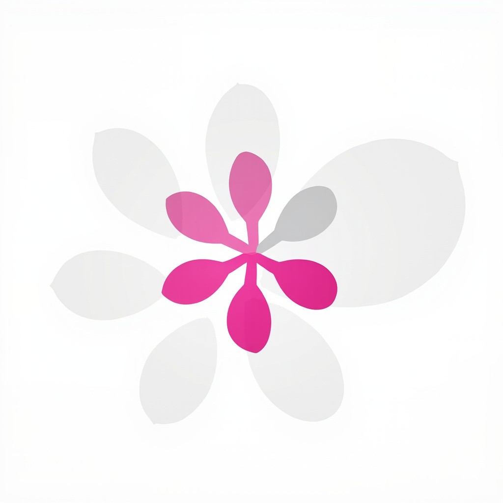A Gray and Pink Floral Logo