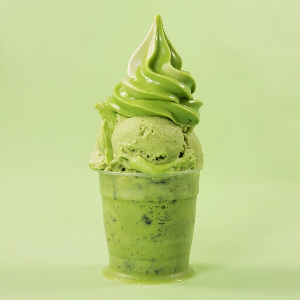 A Green Matcha Flavored Ice Cream
