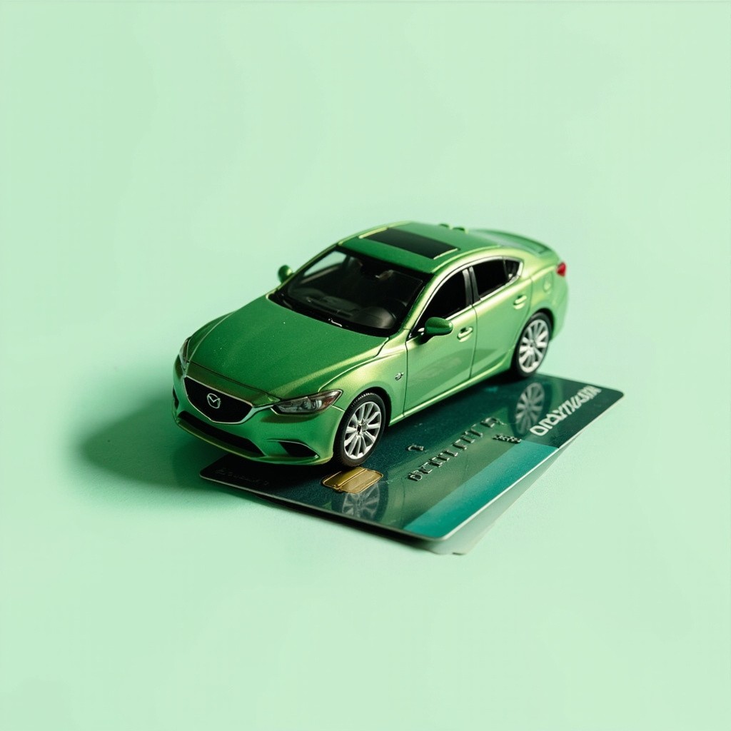 A Green Mazda 6 on a Credit Card