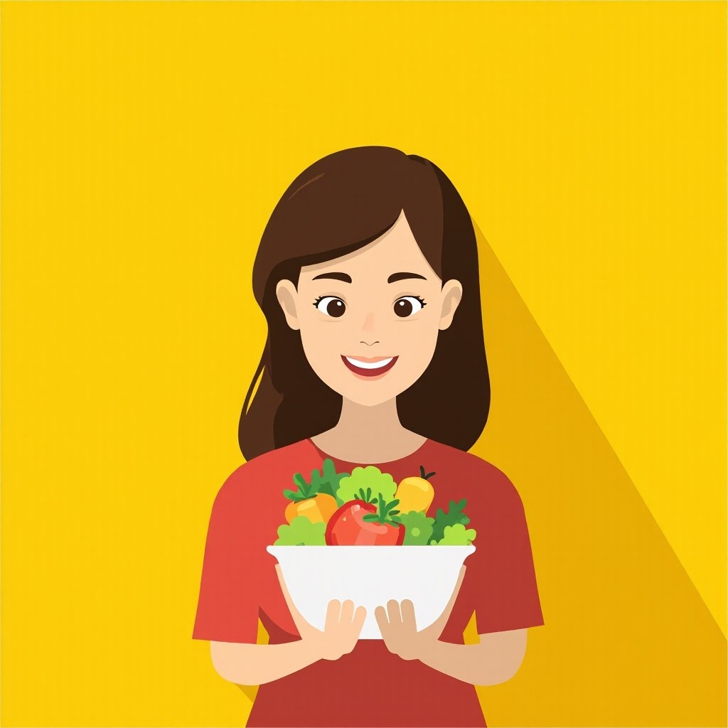 A Happy Person Holding a Healthy Salad Bowl