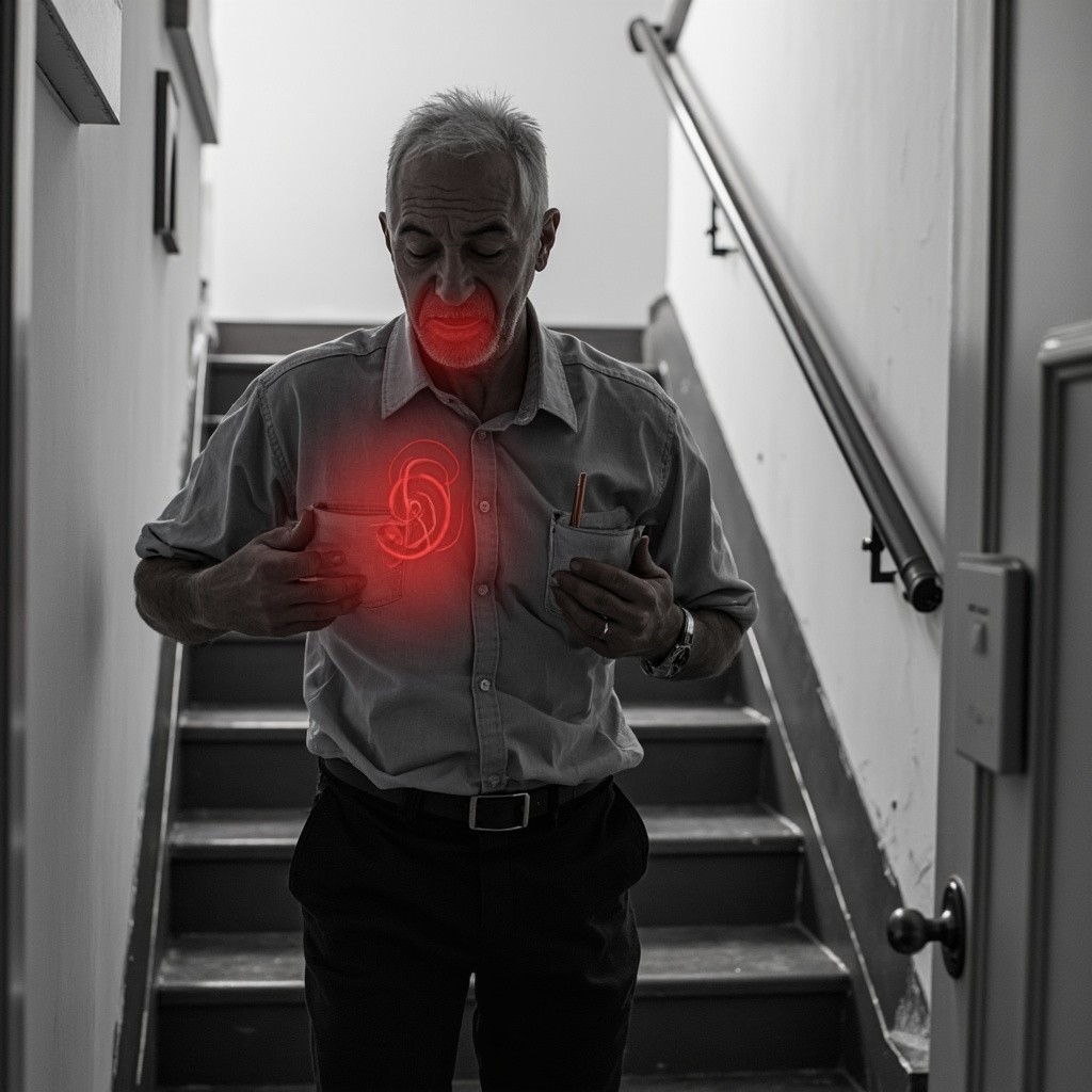 A Heartblock Patient Struggling on Stairs