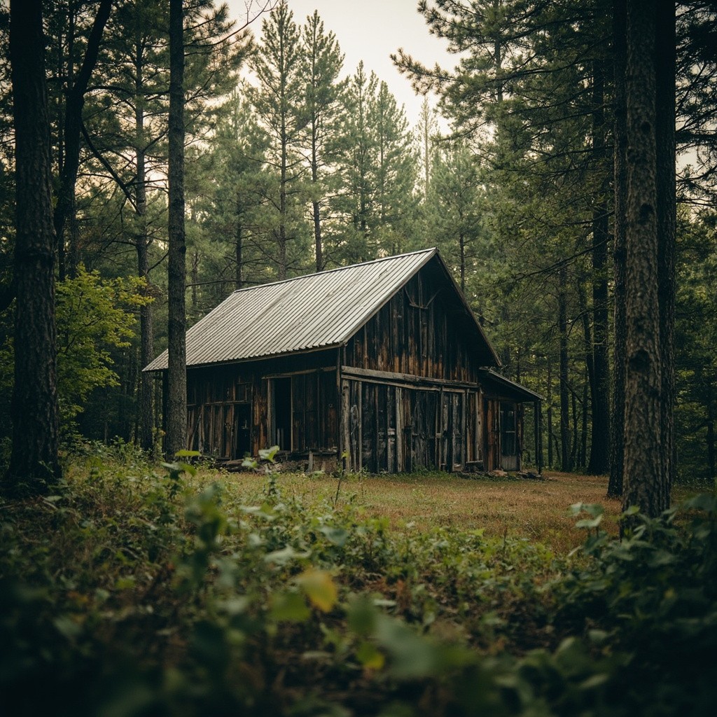 A High-Quality Photo of Barnhouse in Forest