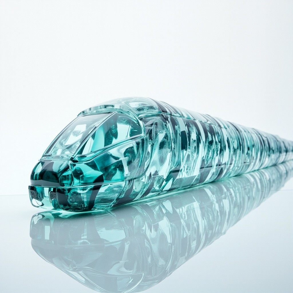 A High-Speed Train Surrounded by Liquid Glass