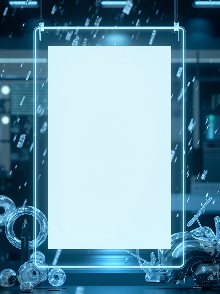 A High-Tech Lab's Blank Sci-Fi Poster Mockup