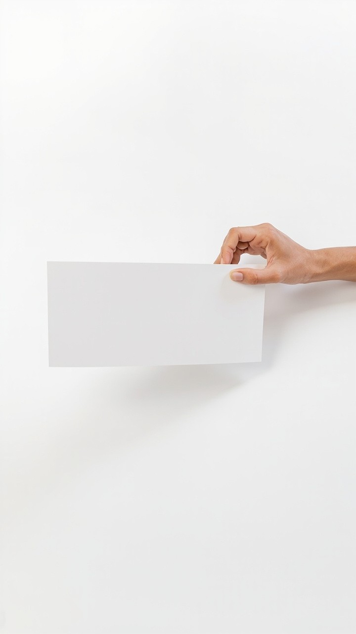 A Human Hand Gently Holding an Empty Coupon