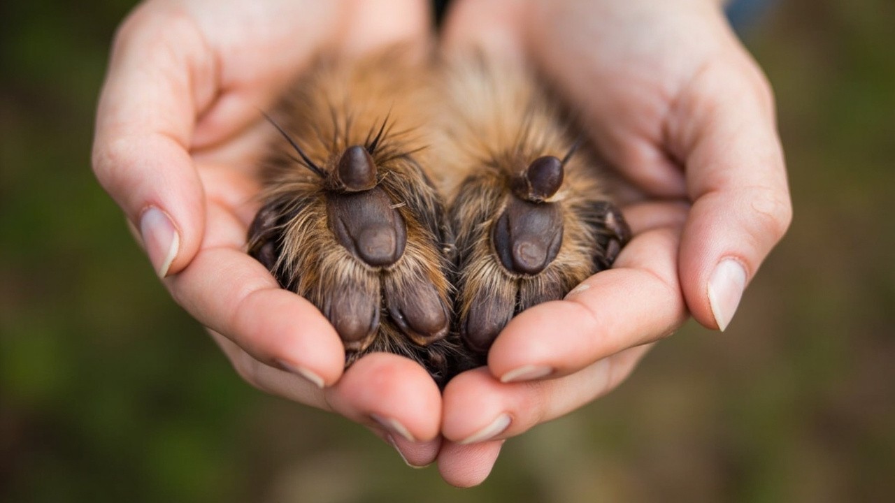 A Human Hand and Dog Paw Forming Heart