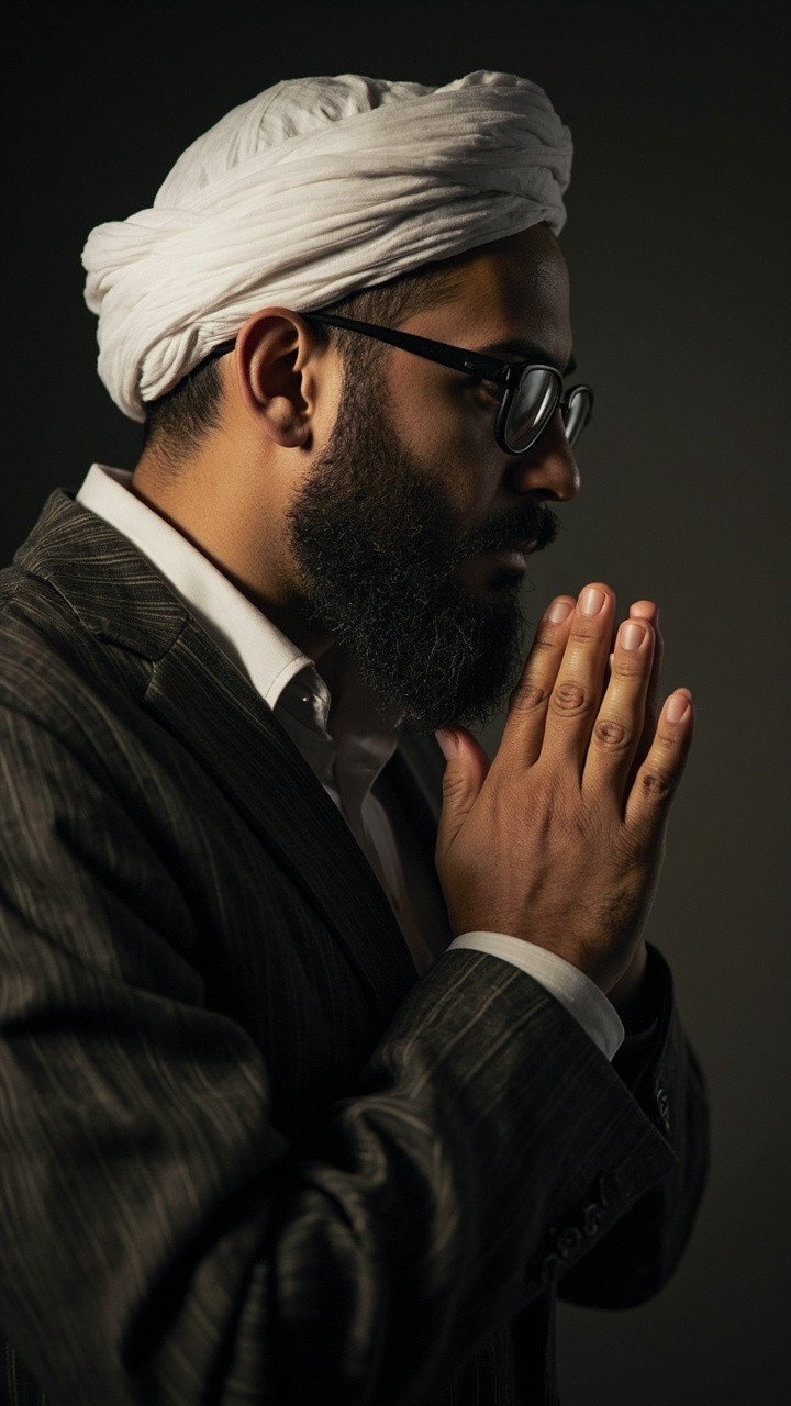 A Humble Muslim Man Praying