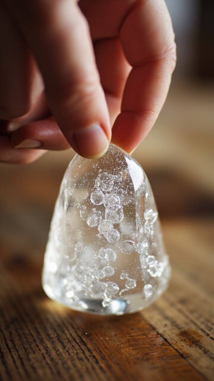 A Jellyfish-Shaped Candy Being Pressed on Tabletop