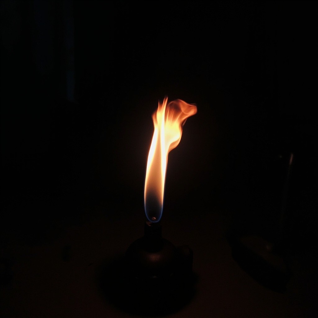 A Kerosene Lamp Glowing Against Dark Background