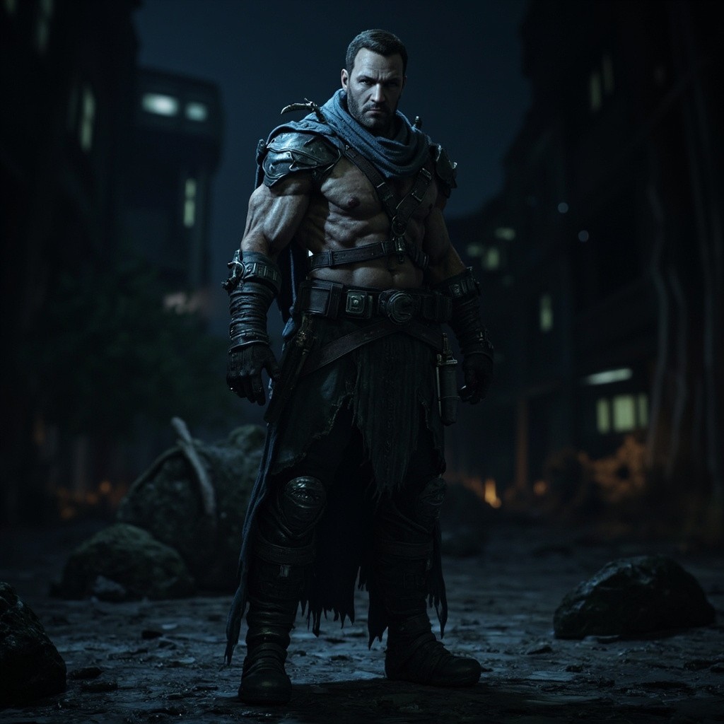 A Kiborg Standing in the Night