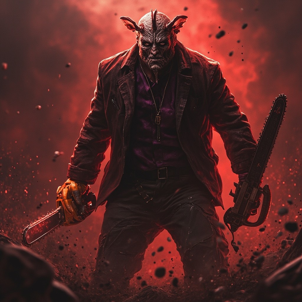 A Killer Holding a Chainsaw A Killer Holding a Chainsaw