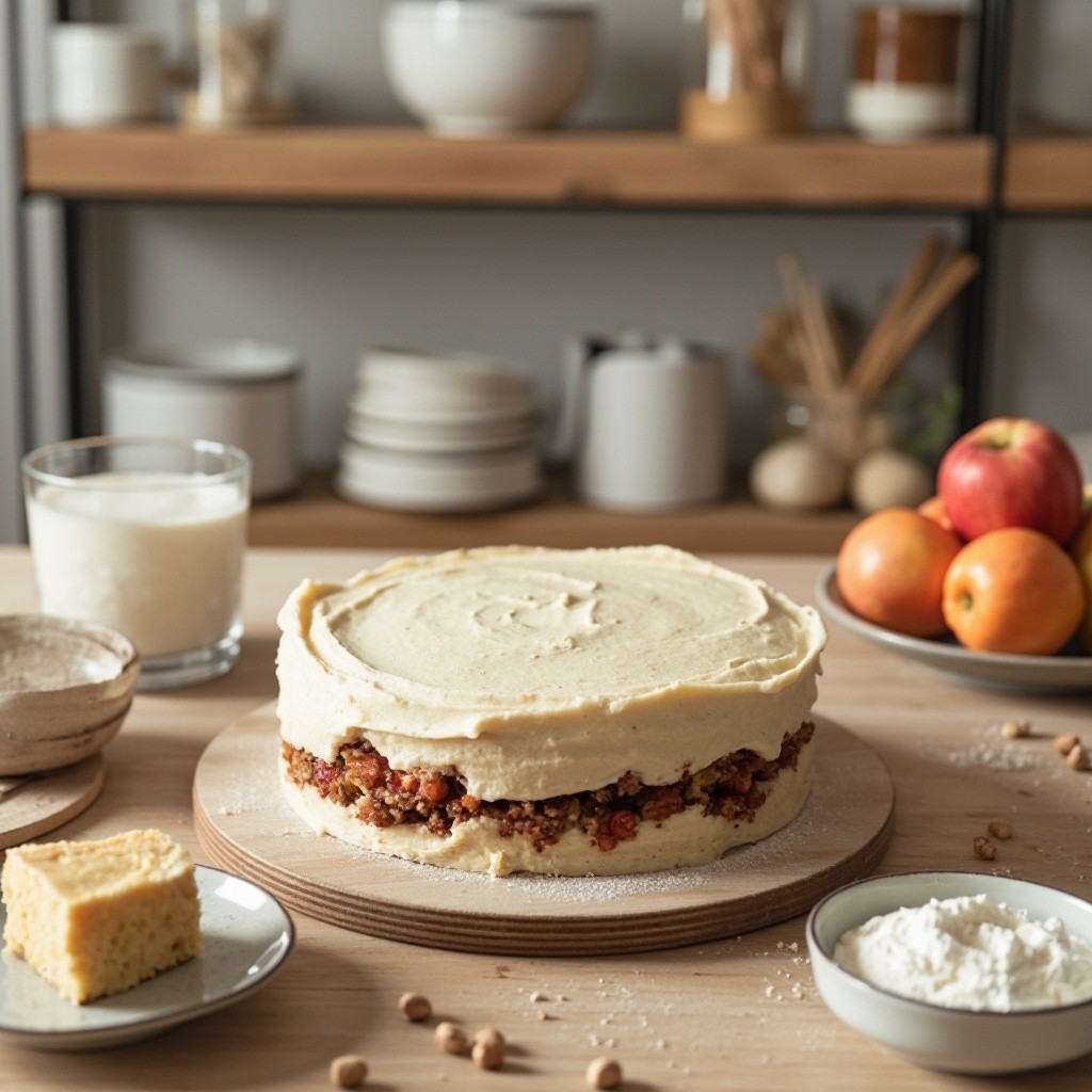A Kitchen Counter with Cake Ingredients