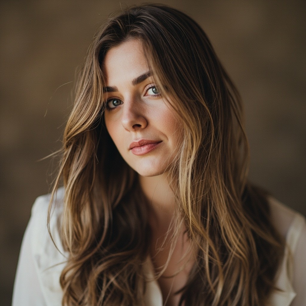 A Lady with Long Straight Hair