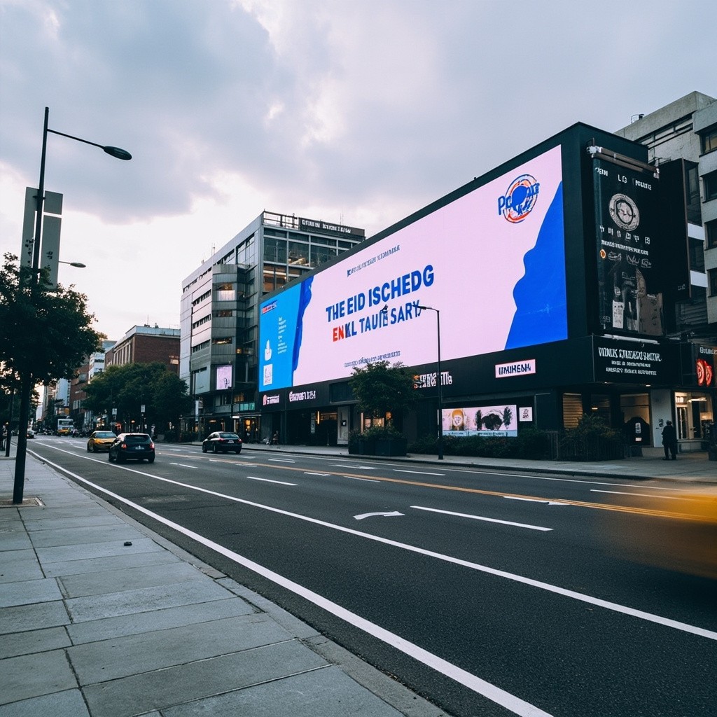 A Large City Roadside Advertising Banner