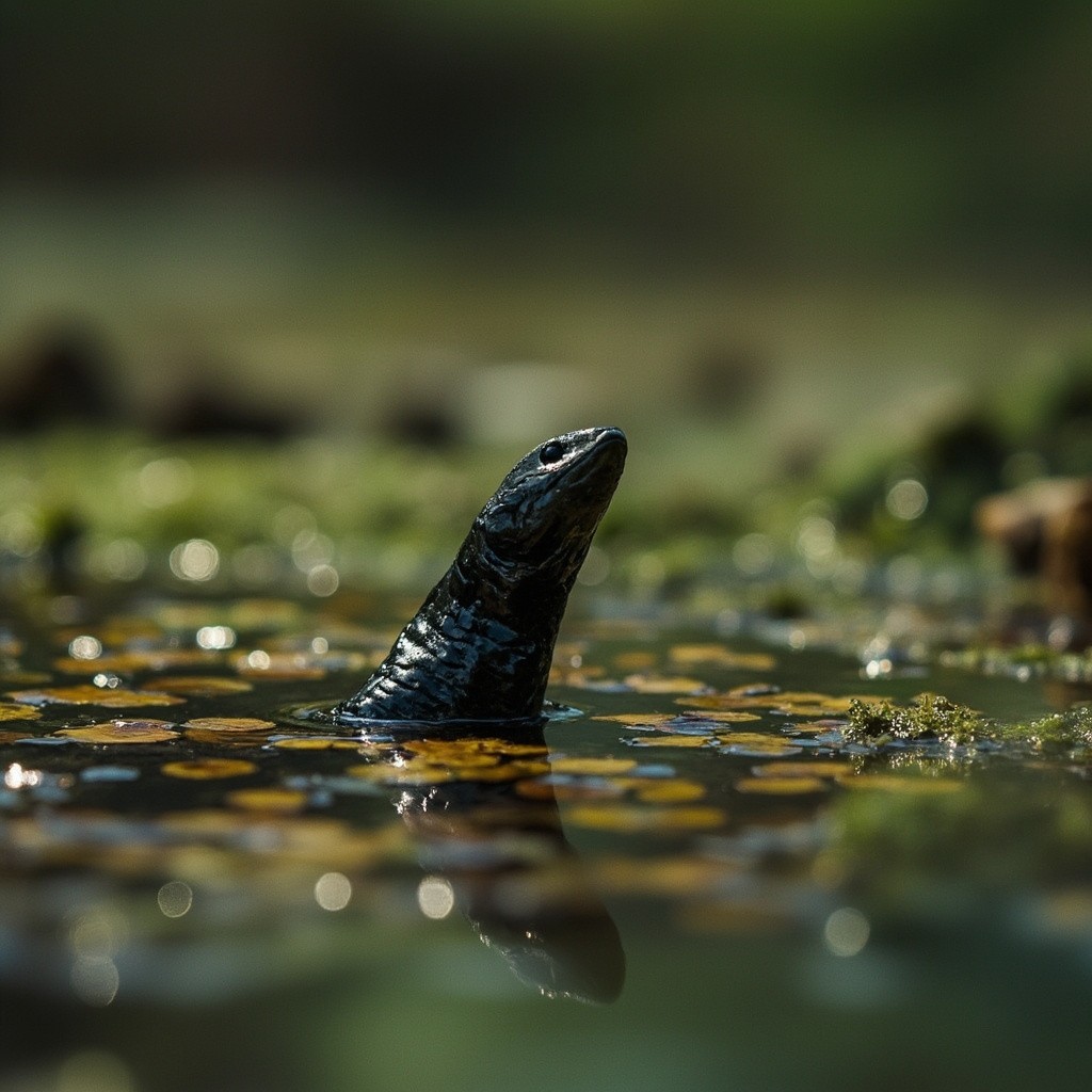 A Leech Swimming in the Pond