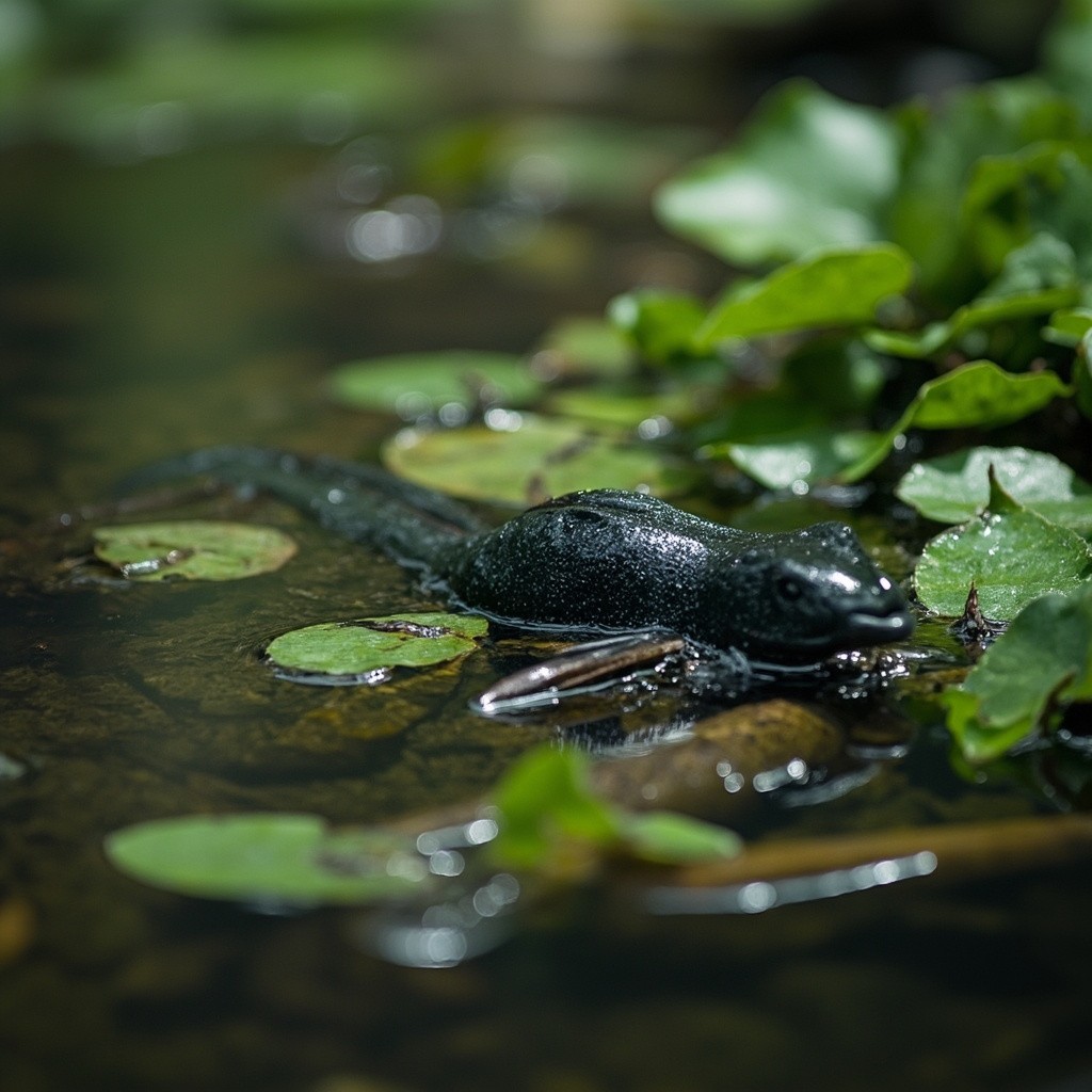 A Leech Swimming in the Pond