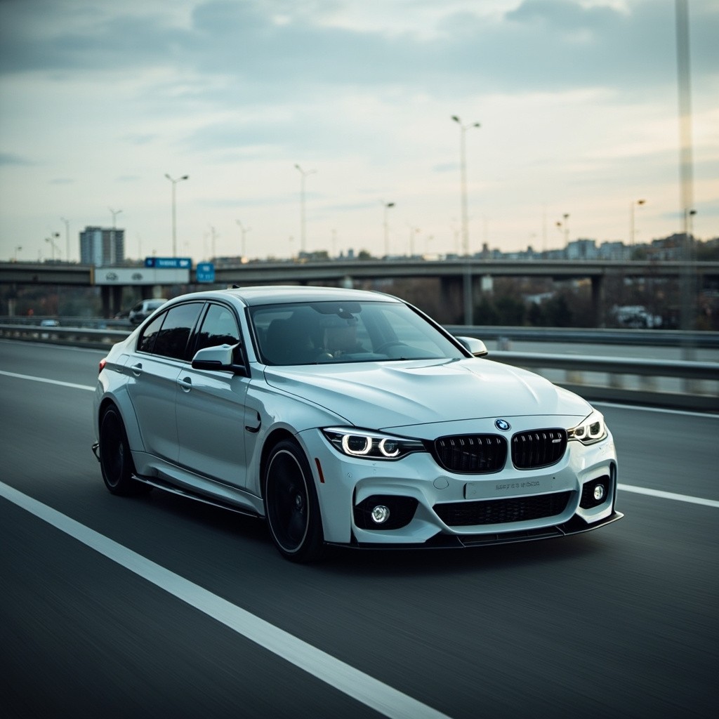A Lone BMW M3 on Empty M4 Highway