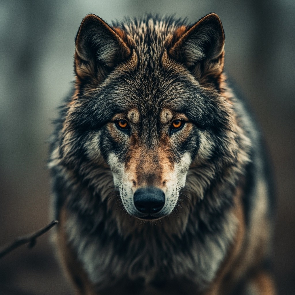 A Lone Wolf in Wilderness