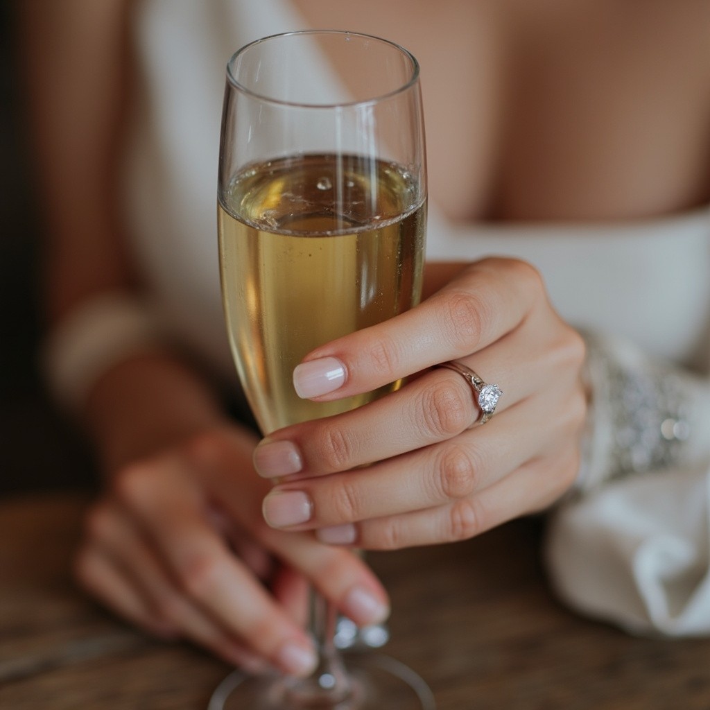 A Loose Grip on Diamond Ring Adorned Champagne