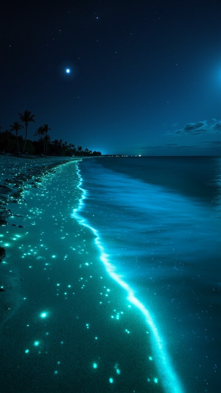 A Magical Night at the Bioluminescent Beach