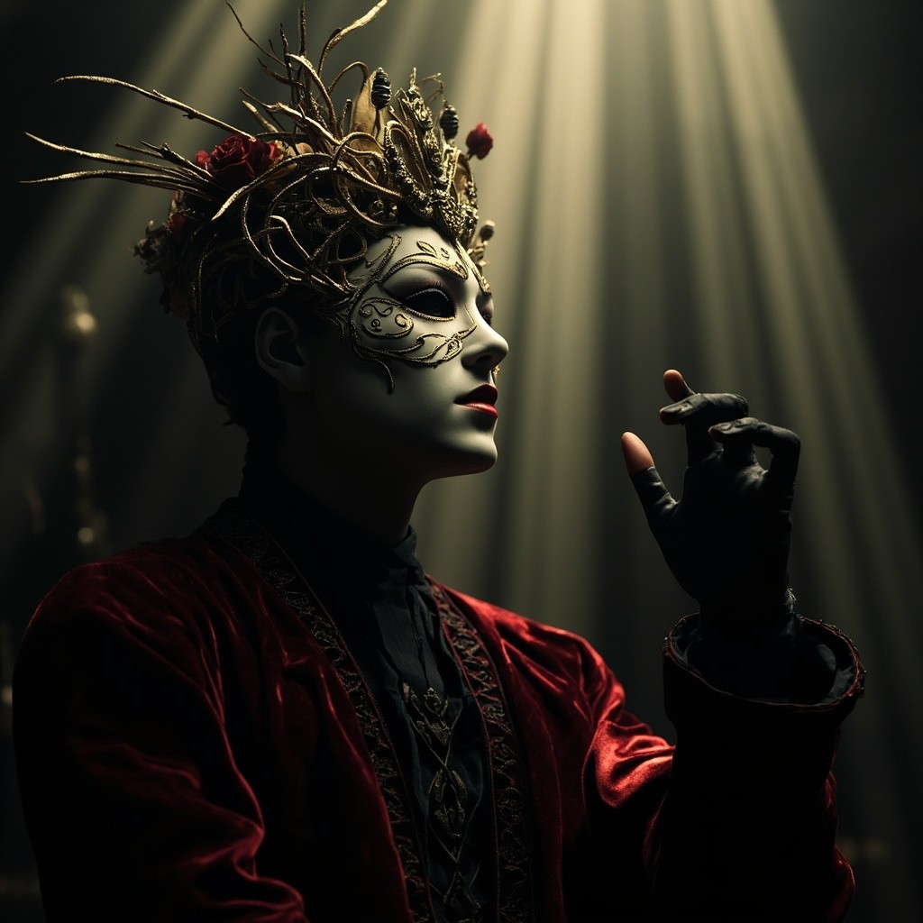 A Majestic, Mysterious Figure in Divine Ray Lighting