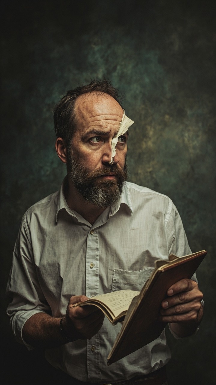 A Man's Ripped Notebook Symbolizing Failure
