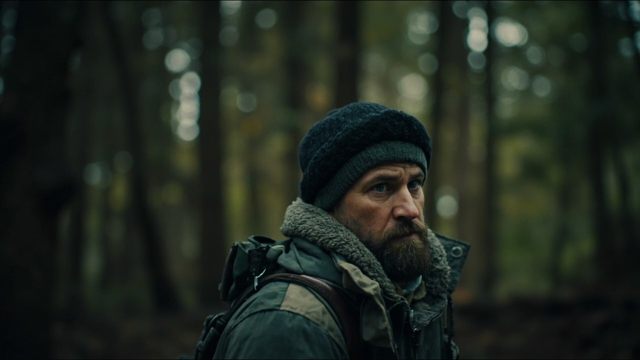 A Man Camping in the Forest