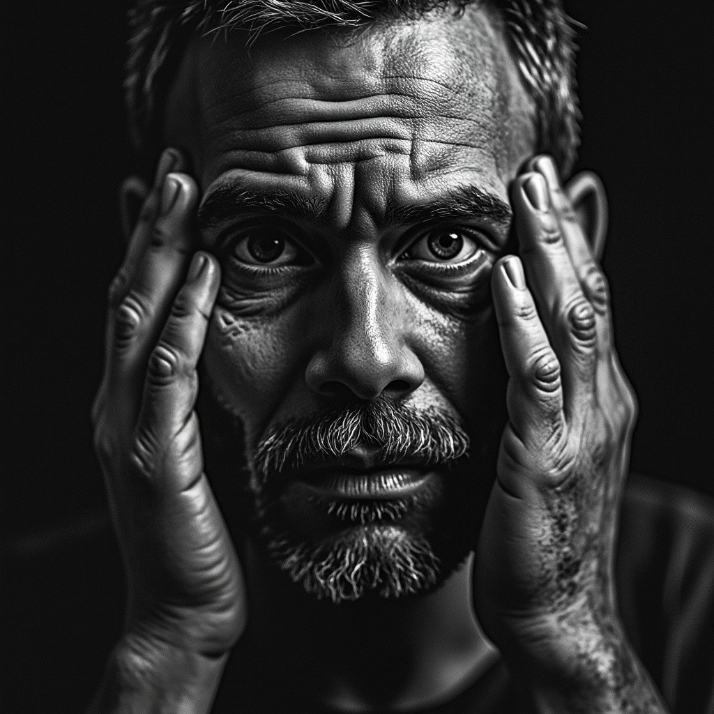 A Man Crying His Heart Out