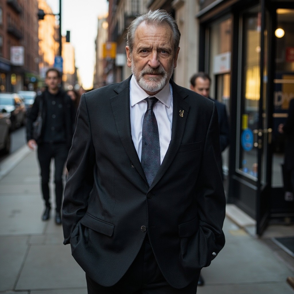 A Man in Suit Walking