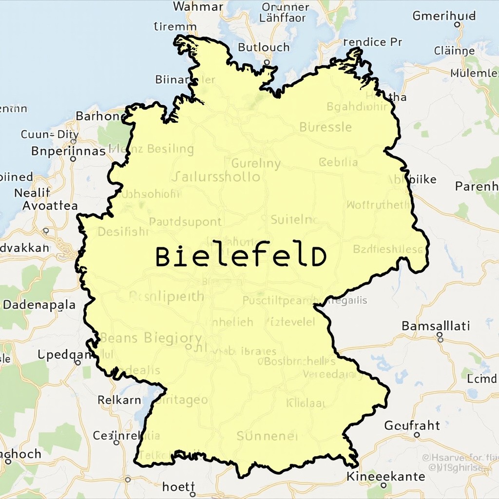 A Map of North Rhine-Westphalia without Bielefeld