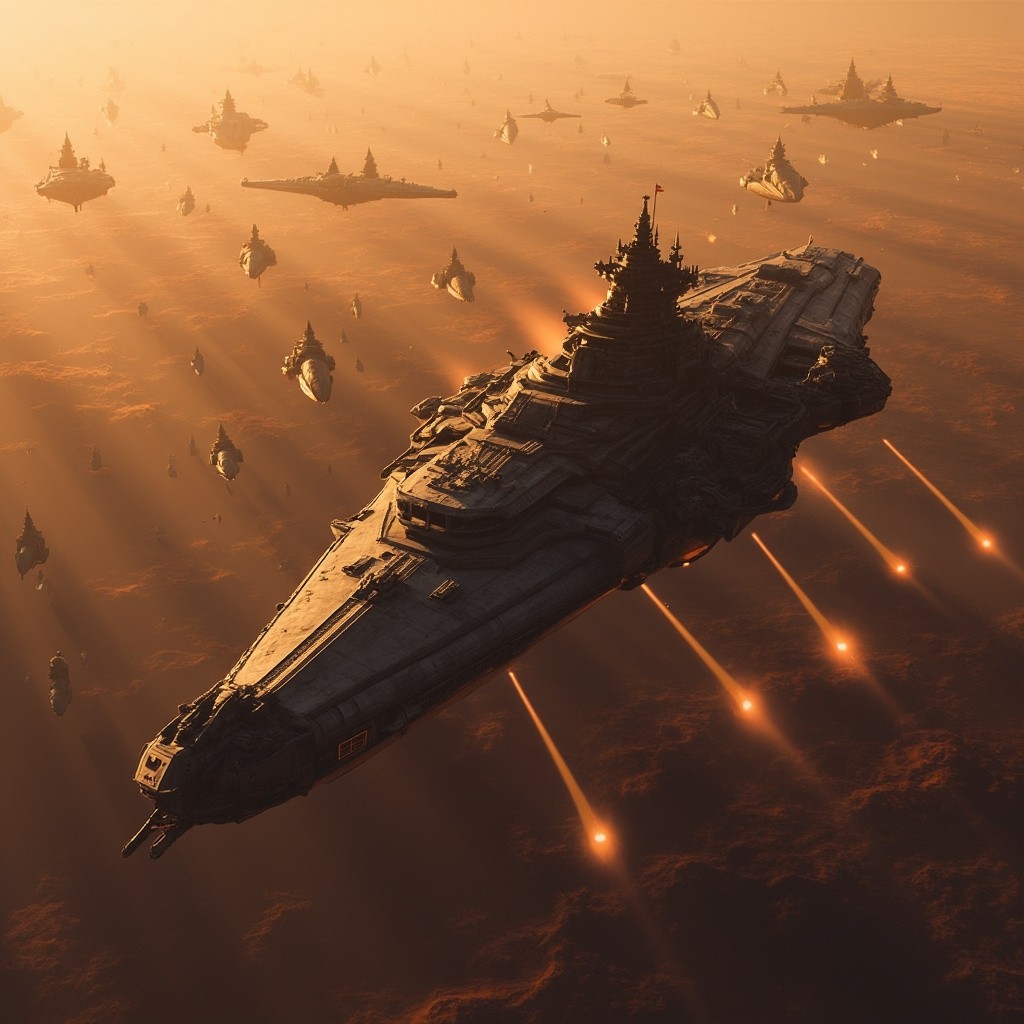 A Massive Spaceship Ready for Mars Battle