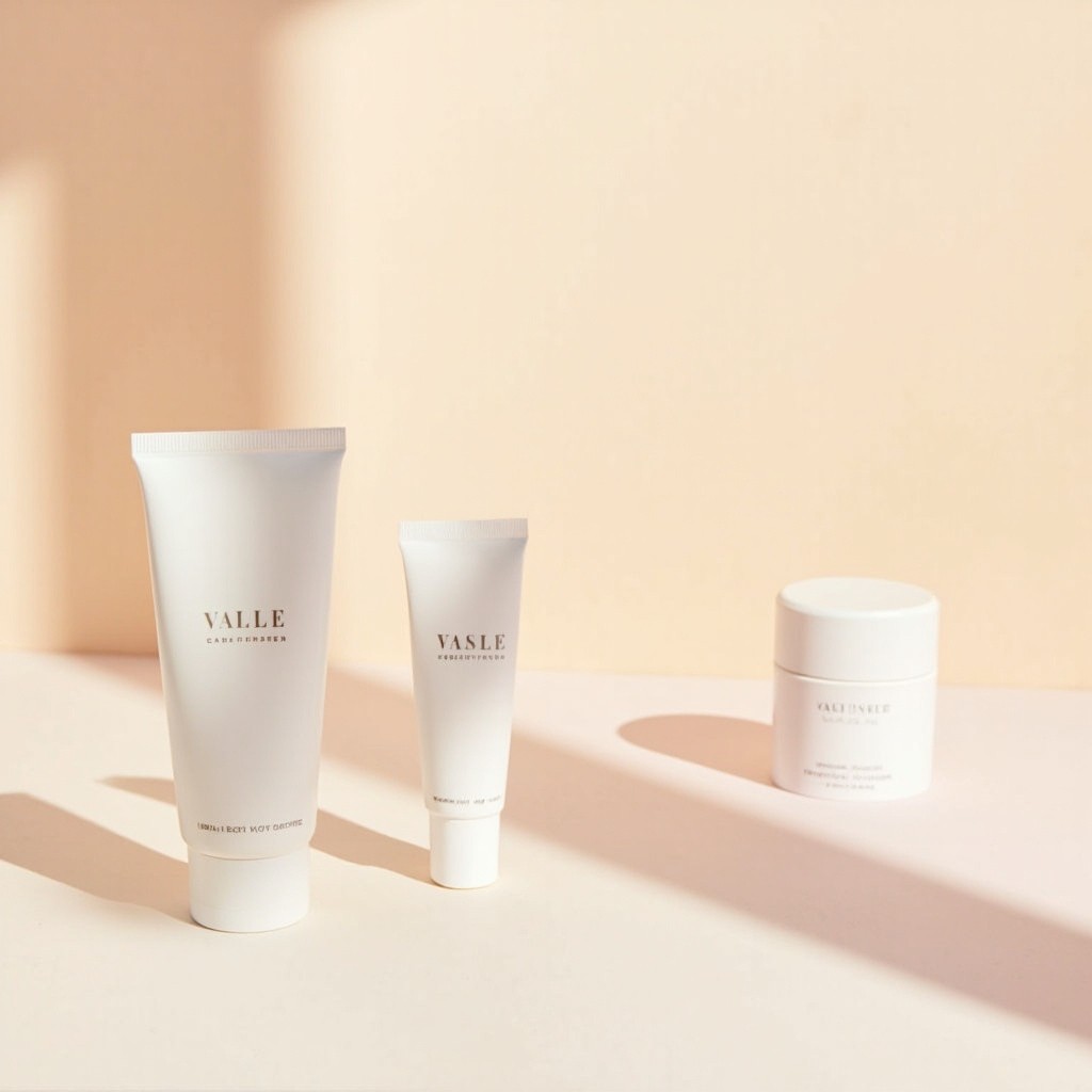 A Minimalist Beauty Product Display on Pastel