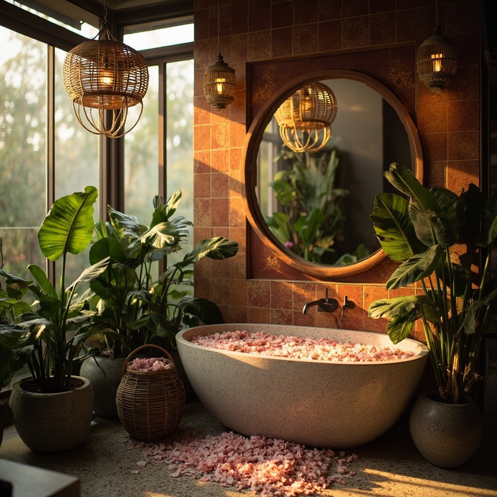 A Misty Morning in an Indoor-Outdoor Bathroom
