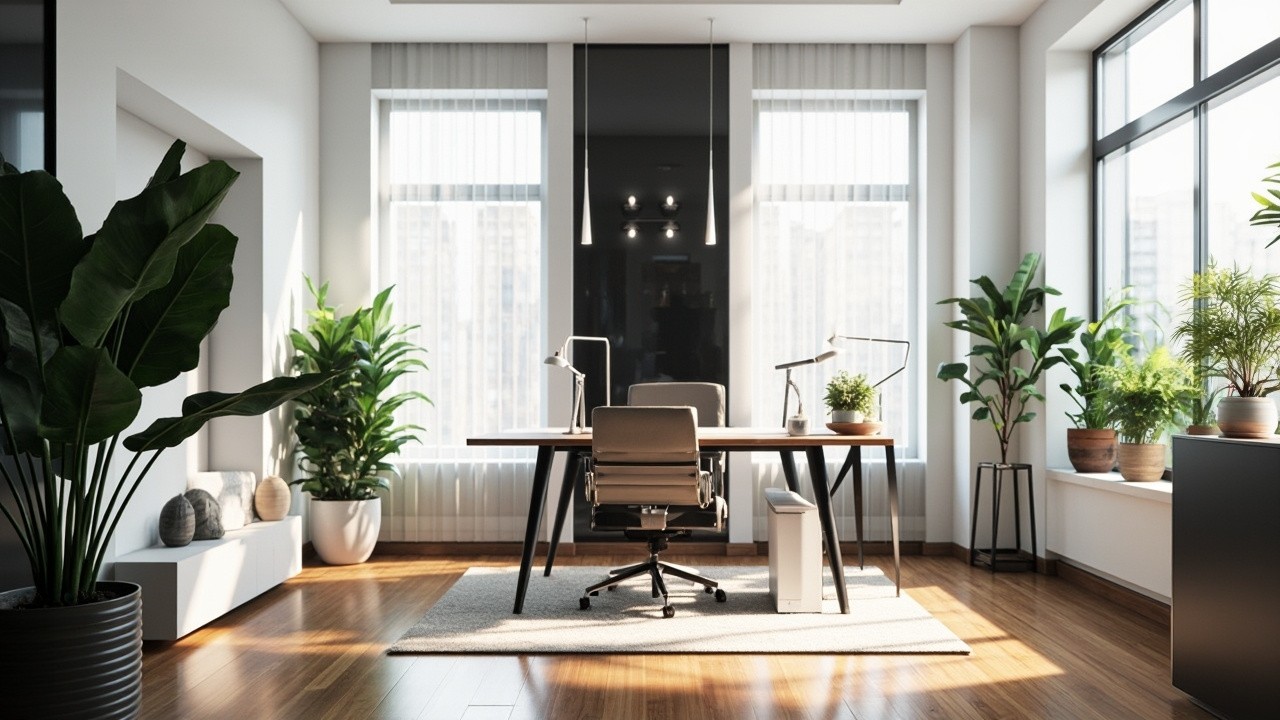 A Modern, Sleek Home Office Design
