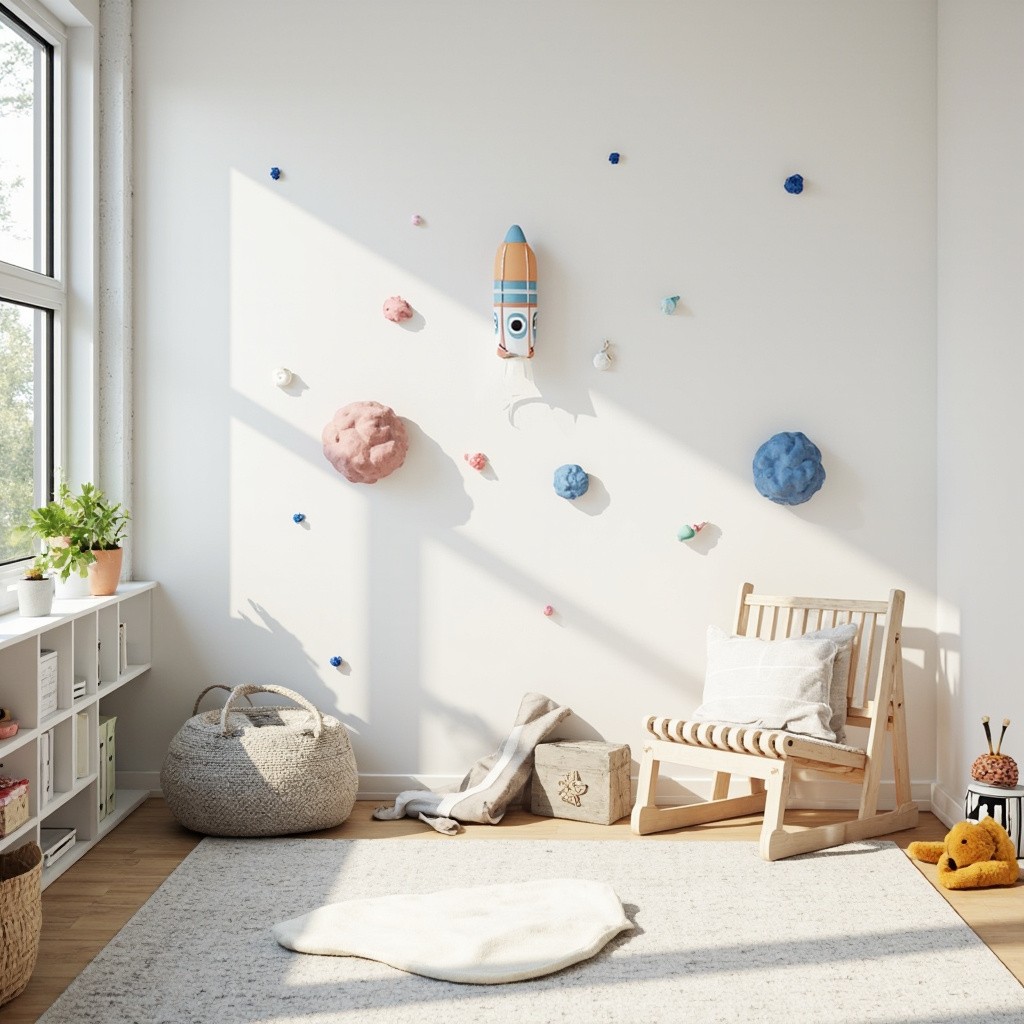 A Modern Kid's Room with Space Themed Decorations