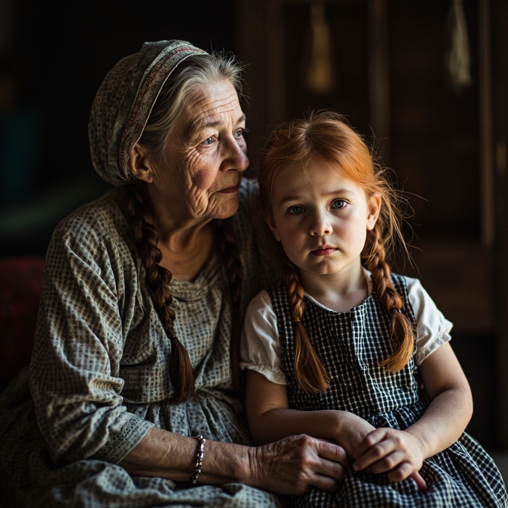 A Modest Daughter Sits With Her Elderly Mother