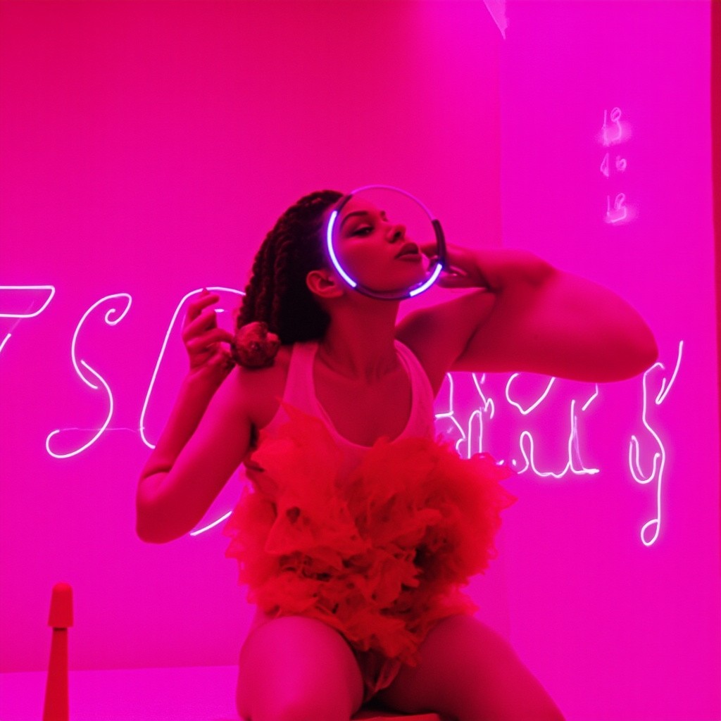 A Neon Fuchsia 'Let's Party' Sign