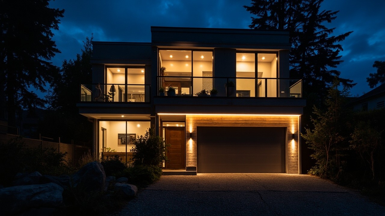 A Nighttime View of Modern Home Lighting