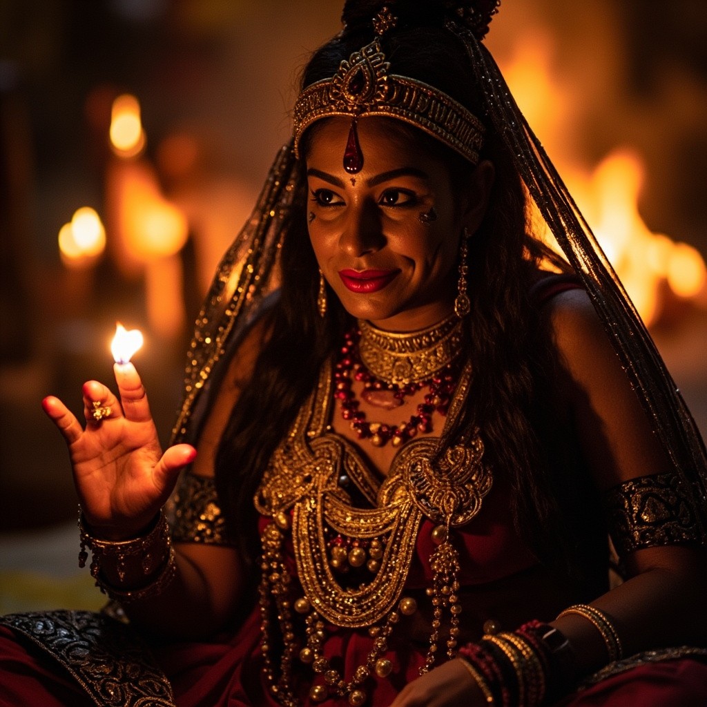 A Person Praying to Goddess Kali