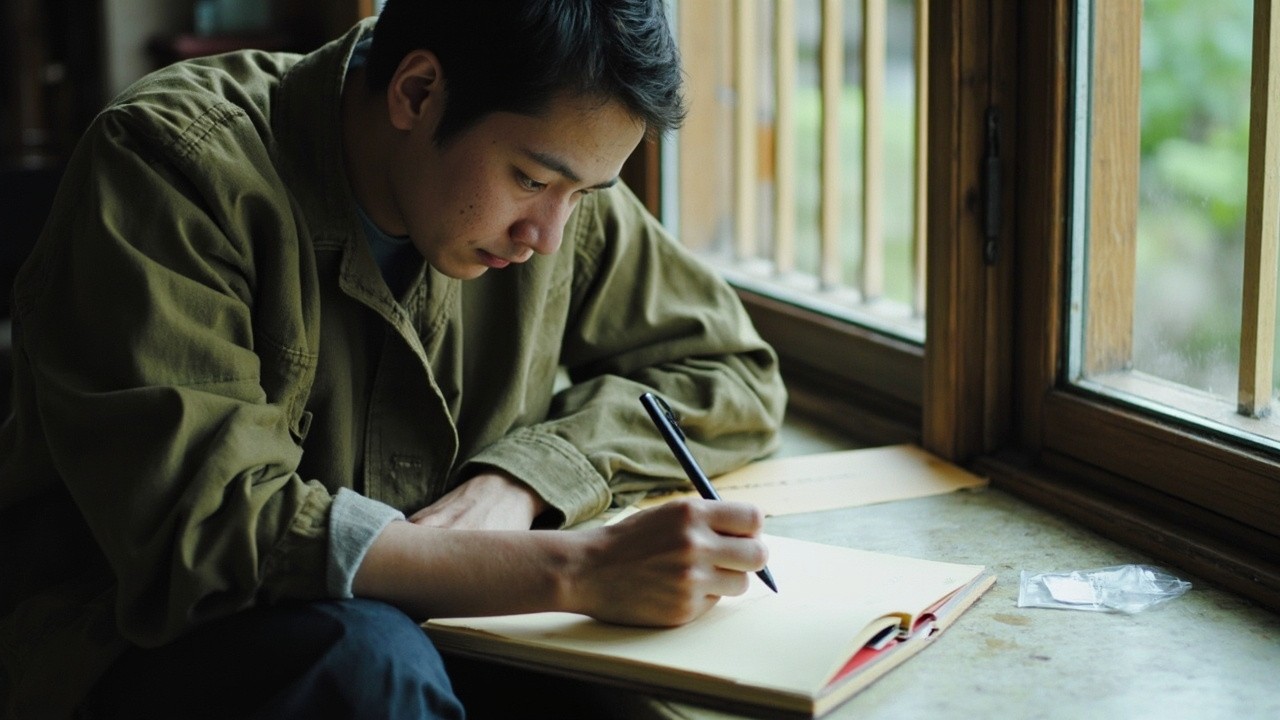 A Person Writing in a Kakeibo
