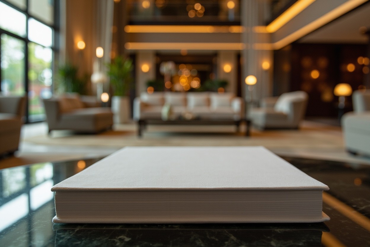 A Posh Office Lobby with Coffee Table Book