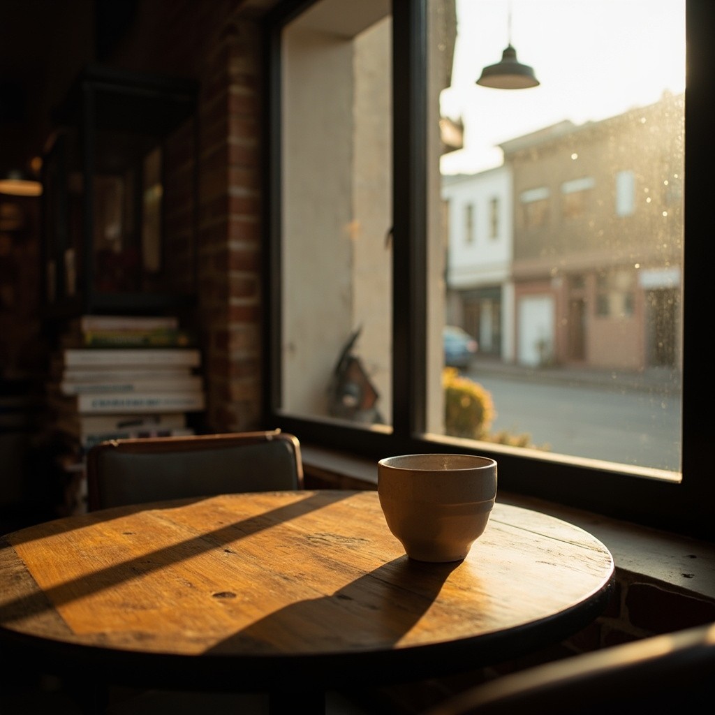 A Quiet Morning in a Rustic Cafe