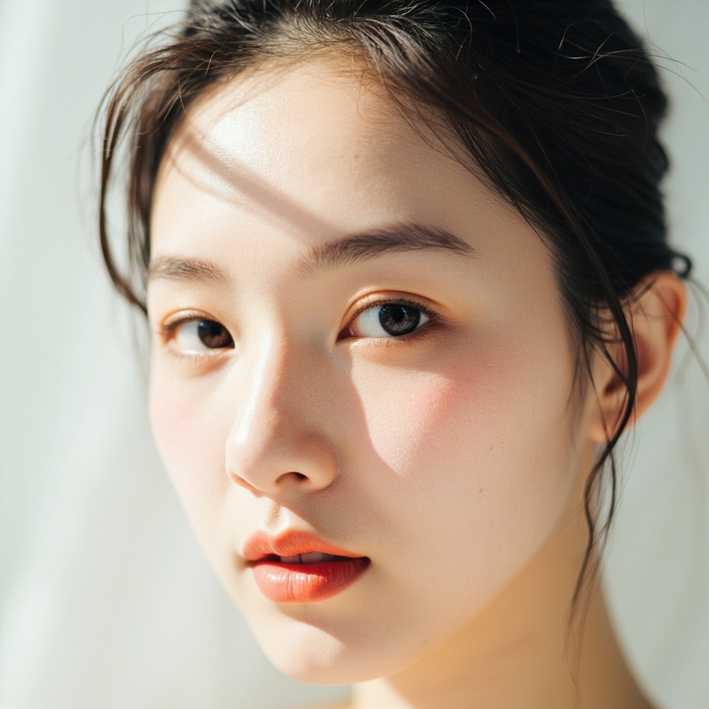 A Radiant Korean Man with Dewy, Minimalist Makeup