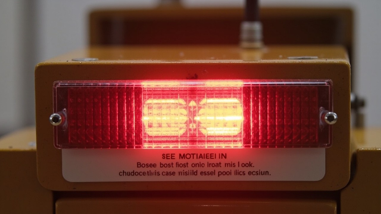 A Rectangular No Entry Danger Sign with Lights