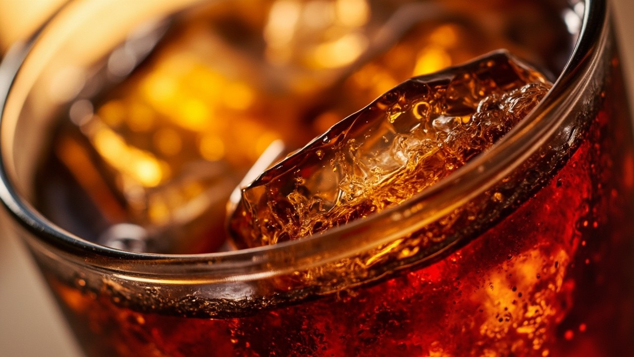 A Refreshing Cola Glass in Bright Studio Light