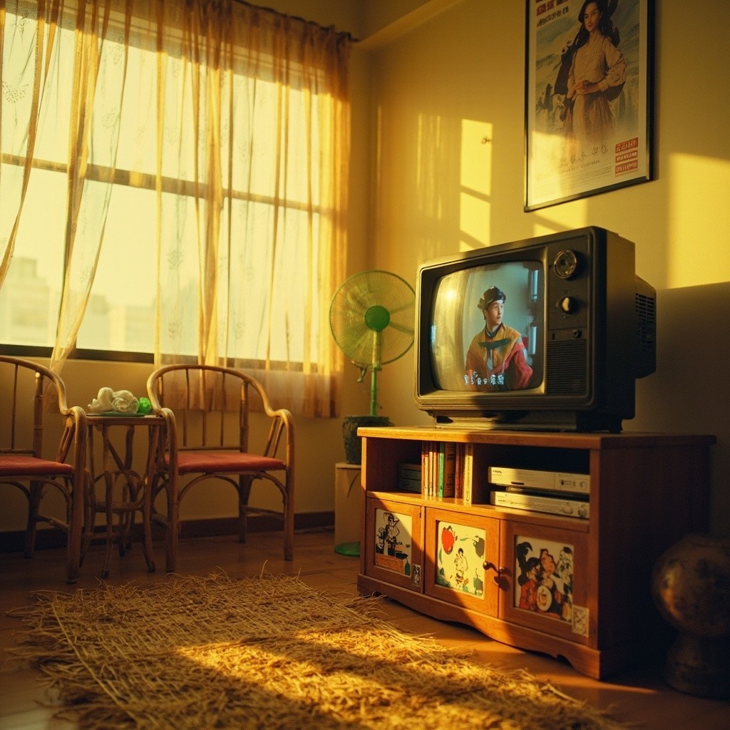 A Retro 90s Living Room with Costume Drama