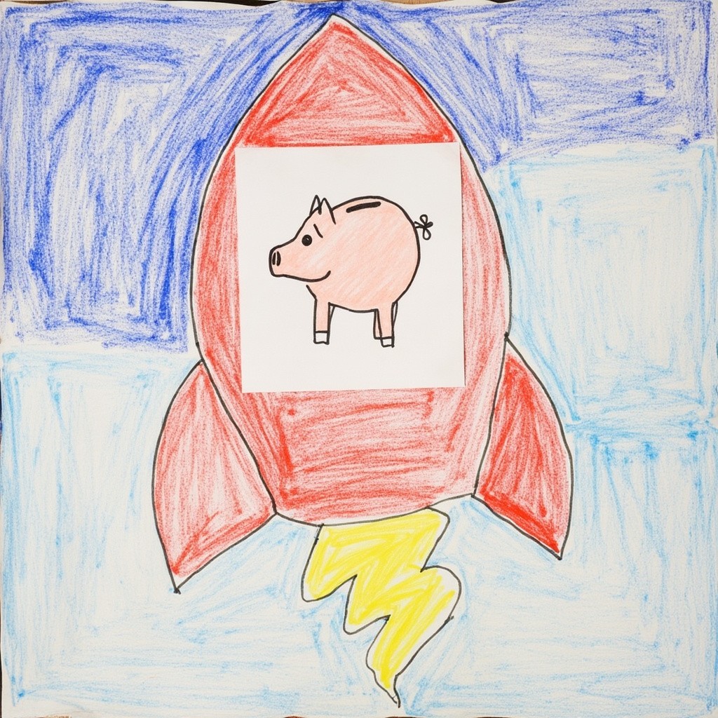 A Rocket with Hidden Piggy Bank Design