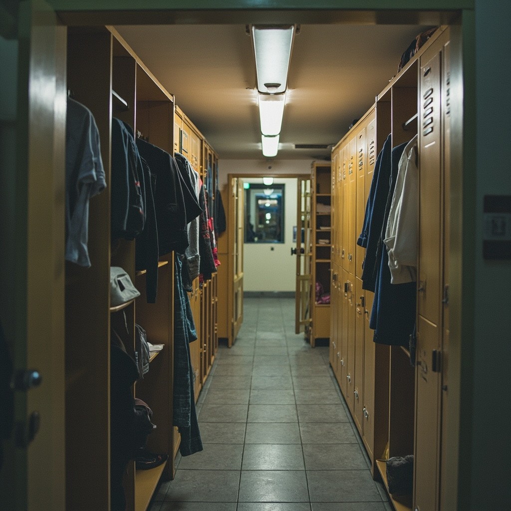 A Room with Empty Clothes Lockers