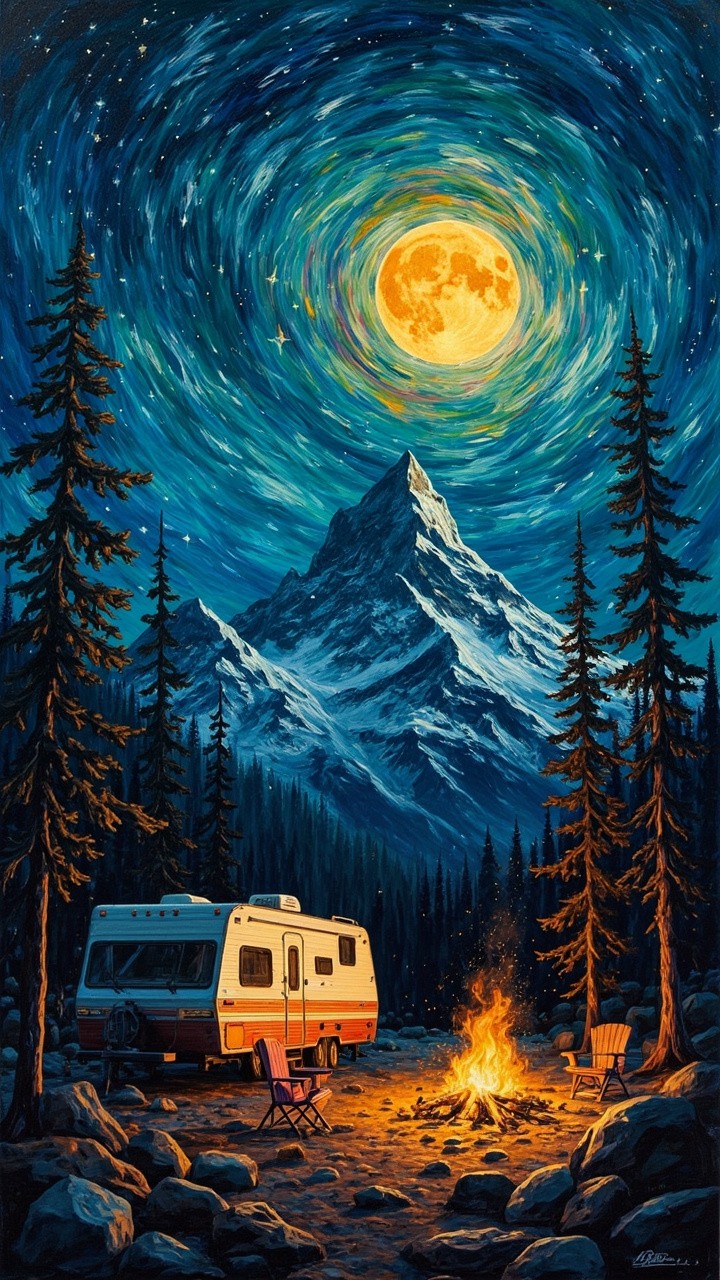 A Serene Night Camping in Canadian Rockies