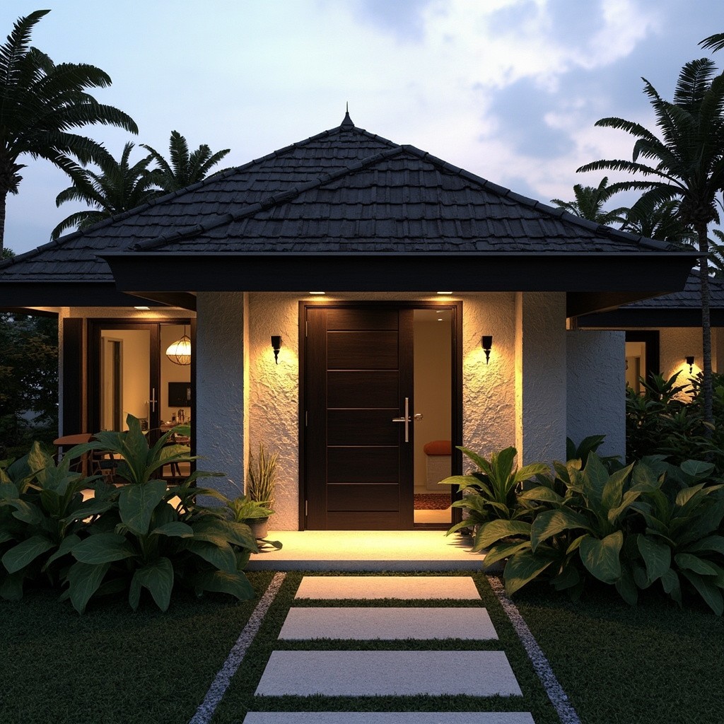 A Serene Tropical Evening in Modern Tulum-Style House